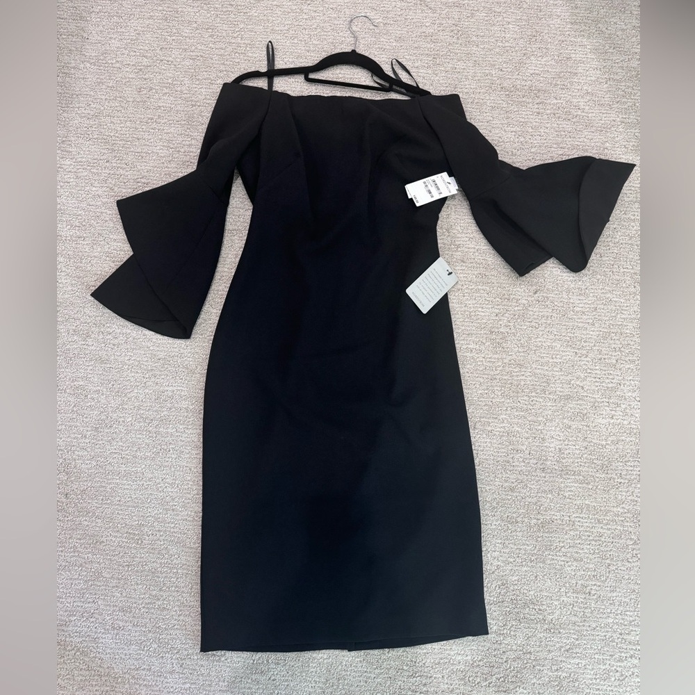 Black midi dress.